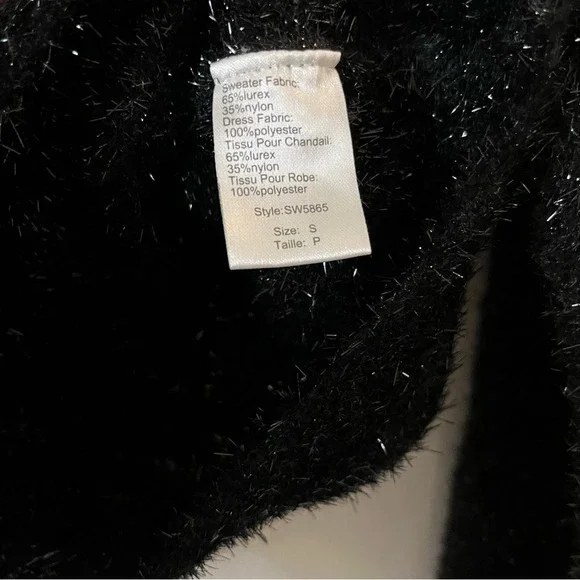 Elan metallic Eyelash Black Sweater size small NWT‎ - Picture 10 of 14
